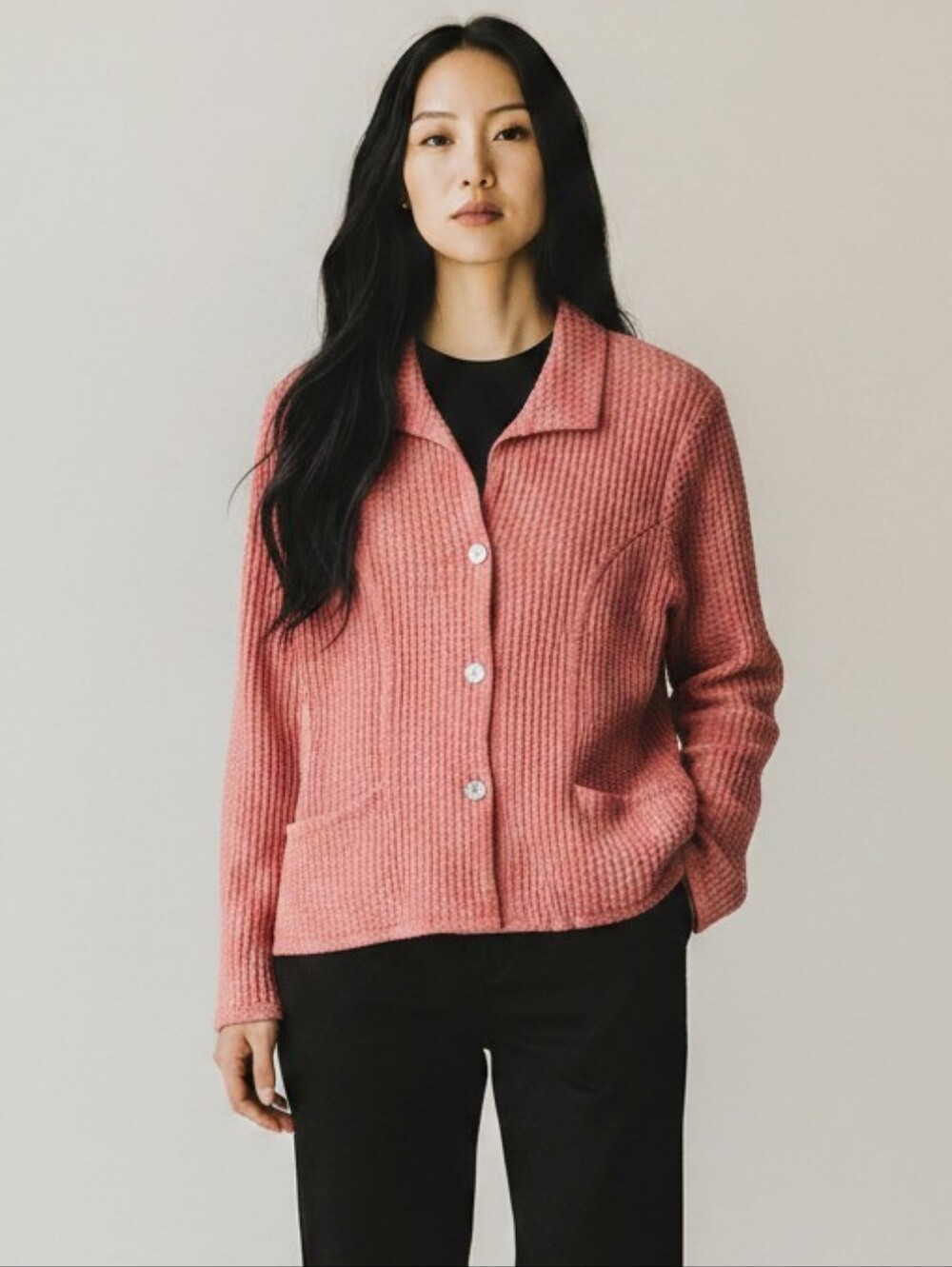 Orvis Coral Textured Waffle Cotton Jacket Size Medium